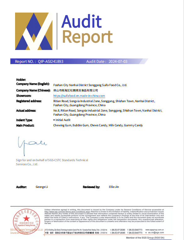 SGS Inspection Certificate